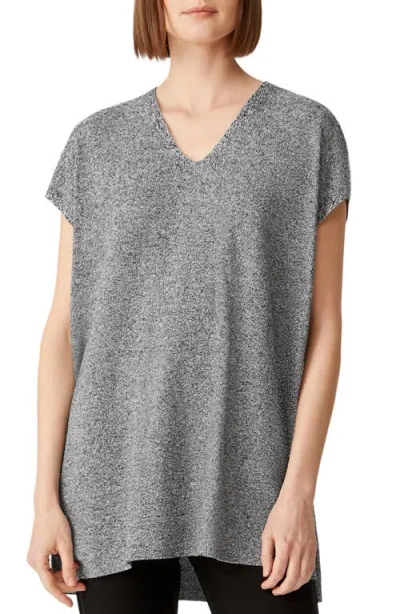 Eileen Fisher V-neck Slub Tunic In Gray