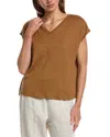 Eileen Fisher V-neck Square Linen T-shirt In Brown