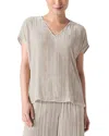 Eileen Fisher Crushed Velvet Top In Almond