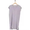 Eileen Fisher V-neck Stretch Cotton Dress In Purple