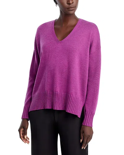 Eileen Fisher V Neck Sweater In Purple