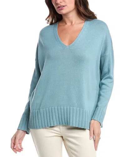 Eileen Fisher V-neck Sweater In Blue