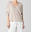 Eileen Fisher Organic Linen Cotton V-neck Top In Undyed Natural In Neutral