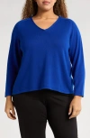 Eileen Fisher V-neck Sweater In Lapis
