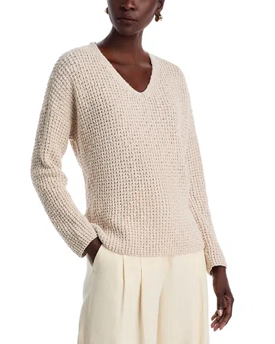 Eileen Fisher V Neck Sweater In Maple Oat