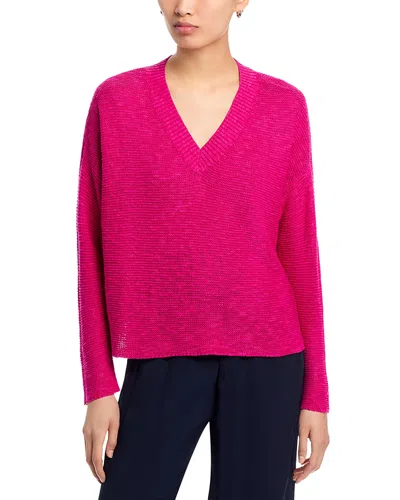 Eileen Fisher V Neck Sweater In Pink