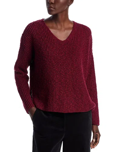 Eileen Fisher V Neck Sweater In Red Cedar