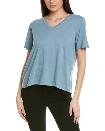 Eileen Fisher V-neck T-shirt In Blue