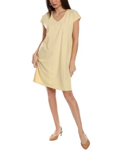 Eileen Fisher V-neck T-shirt Dress In Yellow