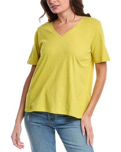 Eileen Fisher V-neck T-shirt In Yellow