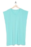 Eileen Fisher V-neck Tank Dress In Aqua