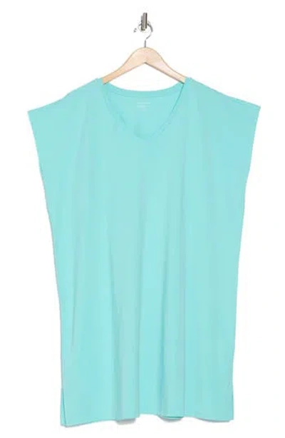 Eileen Fisher V-neck Tank Dress In Aqua