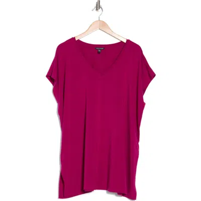 Eileen Fisher V-neck Tencel® Lyocell T-shirt In Purple