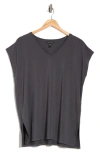 Eileen Fisher V-neck Tencel® Lyocell T-shirt<br> In Meteor