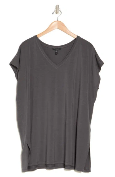 Eileen Fisher V-neck Tencel® Lyocell T-shirt In Meteor