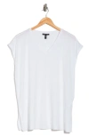 Eileen Fisher V-neck Tencel® Lyocell T-shirt<br> In White