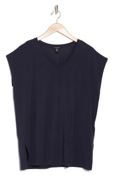 Eileen Fisher V-neck Tencel® Lyocell T-shirt<br> In Nocturne