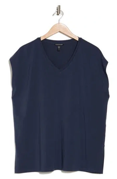 Eileen Fisher V-neck Tencel® Lyocell T-shirt<br> In Deep Adriatic