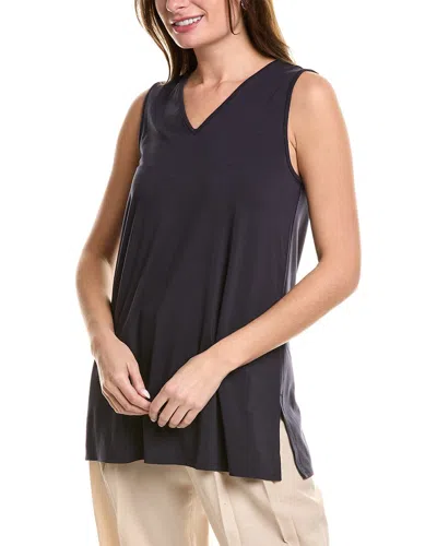 Eileen Fisher V-neck Tunic In Blue