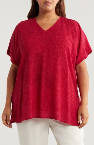 Eileen Fisher V-neck Tunic Top In Azalea