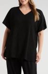 Eileen Fisher V-neck Tunic Top In Black