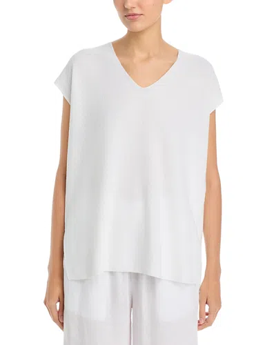 Eileen Fisher V Neck Tunic In White