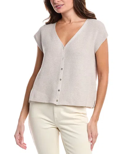 Eileen Fisher V Neck Vest In Gray