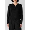 Eileen Fisher V-neck Wool Cardigan In Black