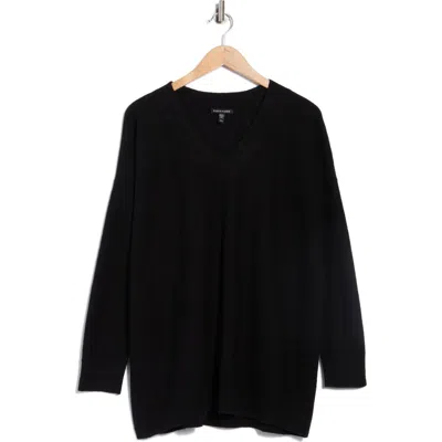 Eileen Fisher V-neck Wool Sweater In Black
