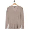 Eileen Fisher V-neck Wool Sweater In Brown