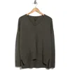 Eileen Fisher V-neck Wool Sweater In Gray