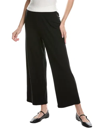 Eileen Fisher Variegated Rib Wide Pant In Black