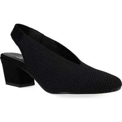 Eileen Fisher Vasa Block Heel Knit Slingback Pump In Black