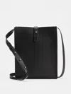 Eileen Fisher Vegetable Tanned Italian Leather Crossbody Bag In Black