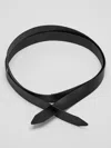 Eileen Fisher Vegetable Tanned Italian Leather Wrap Belt In Black