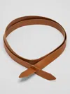 Eileen Fisher Vegetable Tanned Italian Leather Wrap Belt In Brown