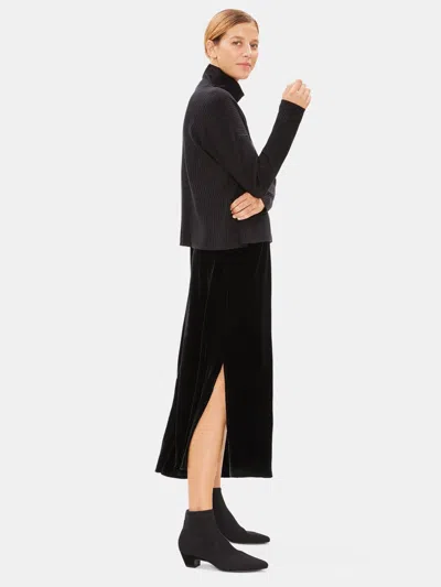 Eileen Fisher Velvet A-line Skirt In Black