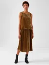 Eileen Fisher Velvet A-line Skirt In Brown