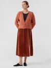 Eileen Fisher Velvet A-line Skirt In Brown