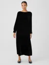 Eileen Fisher Velvet Bateau Neck Dress In Black