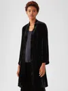 Eileen Fisher Velvet Belted Jacket In Black