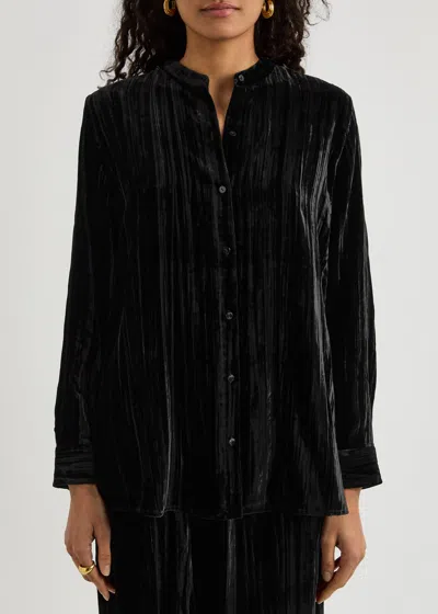 Eileen Fisher Velvet Blouse In Black