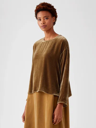 Eileen Fisher Velvet Box-top In Brown