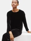 Eileen Fisher Velvet Bracelet Sleeve Box-top In Black