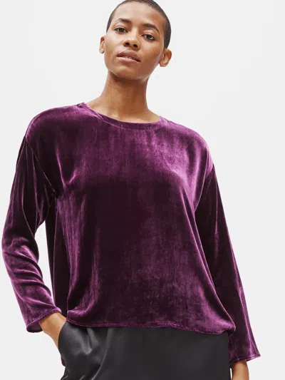 Eileen Fisher Velvet Bracelet Sleeve Box-top In Purple