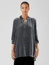 Eileen Fisher Velvet Classic Collar Long Shirt