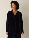 Eileen Fisher Velvet Classic Collar Shirt In Black