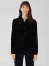 Eileen Fisher Velvet Classic Collar Shirt In Black
