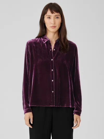 Eileen Fisher Velvet Classic Collar Shirt In Multi