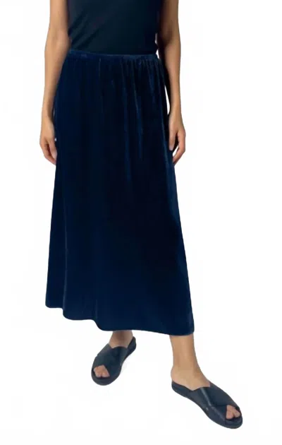 Eileen Fisher Velvet Flared Skirt In Atlantis Blue In Multi